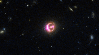 An interstellar spaceship is about to exit this hyperspace portal